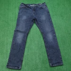 Nautica Jeans Mens 38x32 Dark Wash Blue Slim Fit Stretch Denim Pants Five Pocket